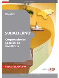 Books Frontpage Subalterno Corporaciones Locales de Cantabria. Temario