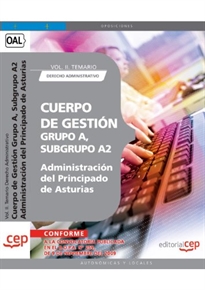 Books Frontpage Cuerpo de Gestión Grupo A, Subgrupo A2, de la Administración del Principado de Asturias. Vol. II. Temario Derecho Administrativo