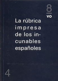 Books Frontpage La rúbrica impresa de los incunables españoles