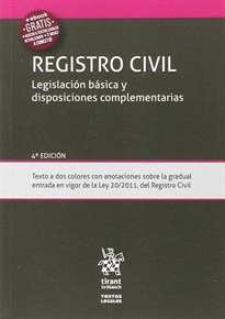 Books Frontpage Registro Civil Legislación Básica y Disposiciones Complementarias 4ª Edición 2017