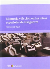 Books Frontpage Memoria y ficción en las letras españolas de trasguerra