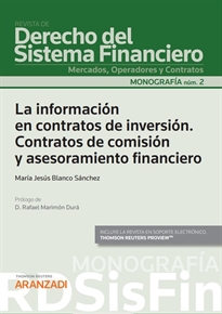 Books Frontpage La información en contratos de inversión. Contratos de comisión y asesoramiento financiero (Papel + e-book)
