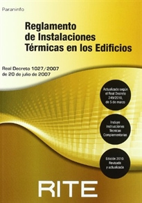 Books Frontpage RITE. Reglamento de instalaciones térmicas en los edificios. 6ªedición 2010.