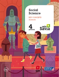 Books Frontpage Ciencias Sociales + Key Concepts. 4 Primaria. Más Savia. Andalucía