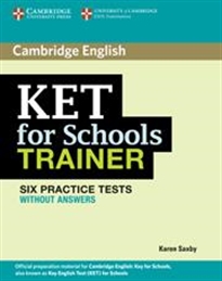 Books Frontpage KET for Schools Trainer Six Practice Tests without answers