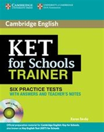 Books Frontpage KET for Schools Trainer Six Practice Tests with Answers