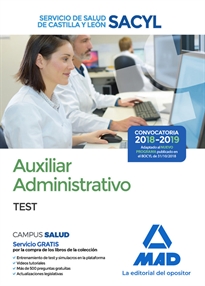 Books Frontpage Auxiliar Administrativo del Servicio de Salud de Castilla y León (SACYL).  Test
