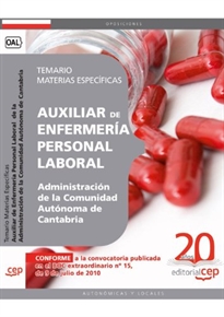 Books Frontpage Auxiliar de Enfermería Personal Laboral  de la Administración de la Comunidad Autónoma de Cantabria. Temario Materias Específicas