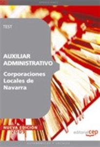 Books Frontpage Auxiliar Administrativo Corporaciones Locales de Navarra. Test