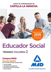 Books Frontpage Educador Social  de la Junta de Comunidades de Castilla-La Mancha. Temario Específico Volumen 2
