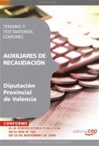 Books Frontpage Auxiliares de Recaudación de la Diputación Provincial de Valencia. Temario y Test Materias Comunes