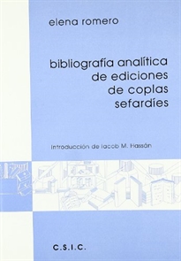 Books Frontpage Bibliografía analítica de ediciones de coplas sefardíes