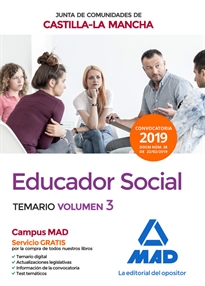 Books Frontpage Educador Social  de la Junta de Comunidades de Castilla-La Mancha. Temario específico.Volumen 3