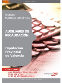 Books Frontpage Auxiliares de Recaudación de la Diputación Provincial de Valencia. Temario Materias Específicas