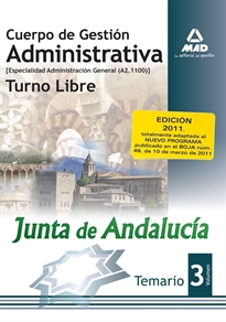 Books Frontpage Cuerpo de Gestión Administrativa, turno libre, Junta de Andalucía, especialidad administración general (A2 1100). Temario