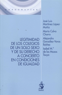 Books Frontpage Legitimidad De Los Colegios De Un Solo Sexo Y De Su Derecho A Concierto En Condiciones De Igualdad