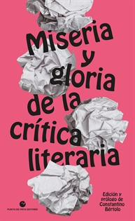 Books Frontpage Miseria y gloria de la crítica literaria