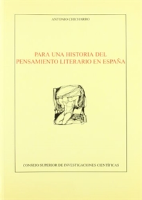 Books Frontpage Para una historia del pensamiento literario en España