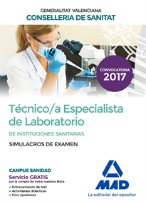 Books Frontpage Técnico/a Especialista de Laboratorio de Instituciones Sanitarias de la Conselleria de Sanitat de la Generalitat Valenciana. Simulacros de examen