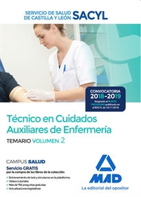 Books Frontpage Técnico en Cuidados Auxiliares de Enfermería del Servicio de Salud de Castilla y León (SACYL).Temario volumen 2