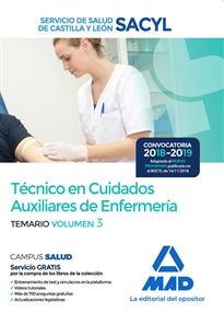 Books Frontpage Técnico en Cuidados Auxiliares de Enfermería del Servicio de Salud de Castilla y León (SACYL).Temario volumen 3