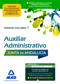 Books Frontpage Auxiliar Administrativo de la Junta de Andalucía. Temario Volumen 1
