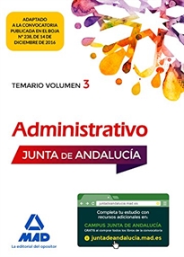 Books Frontpage Administrativo de la Junta de Andalucía Turno Libre. Temario Volumen 3