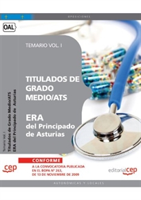 Books Frontpage Titulados de Grado Medio/ATS ERA del Principado de Asturias. Temario Vol. I.