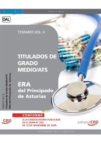 Books Frontpage Titulados de Grado Medio/ATS ERA del Principado de Asturias. Temario Vol. II.