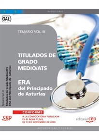 Books Frontpage Titulados de Grado Medio/ATS ERA del Principado de Asturias. Temario Vol. III.