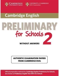 Books Frontpage Cambridge English Preliminary for Schools 2 Student's Book without Answers