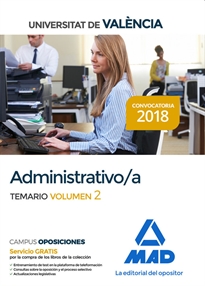 Books Frontpage Administrativo de la Universitat de València. Temario volumen 2