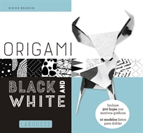 Books Frontpage Origami. Black and White