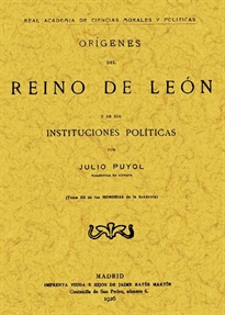 Books Frontpage Orígenes del Reino de León y de sus instituciones políticas