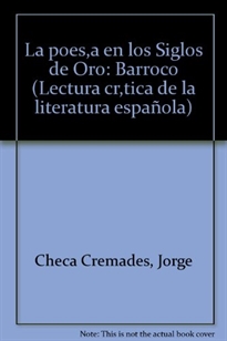 Books Frontpage La poesía en los siglos de oro: barroco