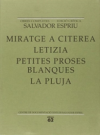 Books Frontpage Miratge a Citerea / Letizia / Petites proses / Blanques / La pluja