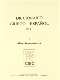 Books Frontpage Diccionario griego-español (DGE). Tomo II (Alla-Apokoinonetos)