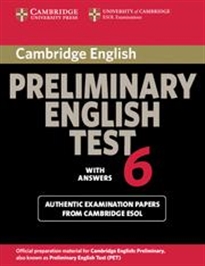 Books Frontpage Cambridge Preliminary English Test 6 Student's Book with answers