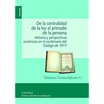 Books Frontpage De la centralidad de la ley al primado de la persona