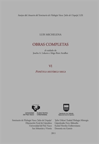 Books Frontpage Luis Michelena. Obras completas. VI. Fonética histórica vasca
