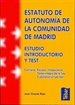 Portada del libro Estatuto de Autonomía de la Comunidad de Madrid. Estudio introductorio y test