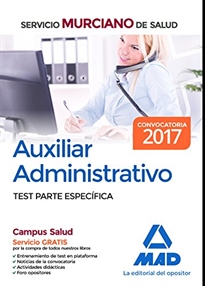 Books Frontpage Auxiliar Administrativo del Servicio Murciano de Salud. Test parte específica