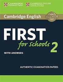 Books Frontpage Cambridge English First for Schools 2 Student's Book with answers