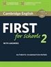 Front pageCambridge English First for Schools 2 Student's Book with answers