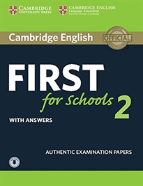 Books Frontpage Cambridge English First for Schools 2 Student's Book with answers and Audio