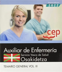 Books Frontpage Auxiliar Enfermería. Servicio Vasco de Salud-Osakidetza. Temario General. Vol. III