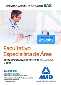 Books Frontpage Facultativo Especialista de Área del Servicio Andaluz de Salud. Temario Sanitario General (Temas 10-24) y test