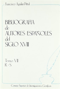 Books Frontpage Bibliografía de autores españoles del siglo XVIII. Tomo VII (R-S)