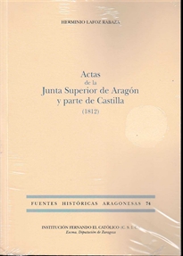 Books Frontpage Actas de la Junta Superior de Aragón y parte de Castilla (1812)