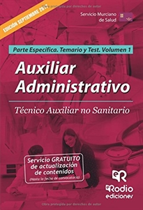 Books Frontpage Auxiliar Administrativo. Tco Aux no sanitario SMS. Parte Especifica. Volumen 1. Temario y Test